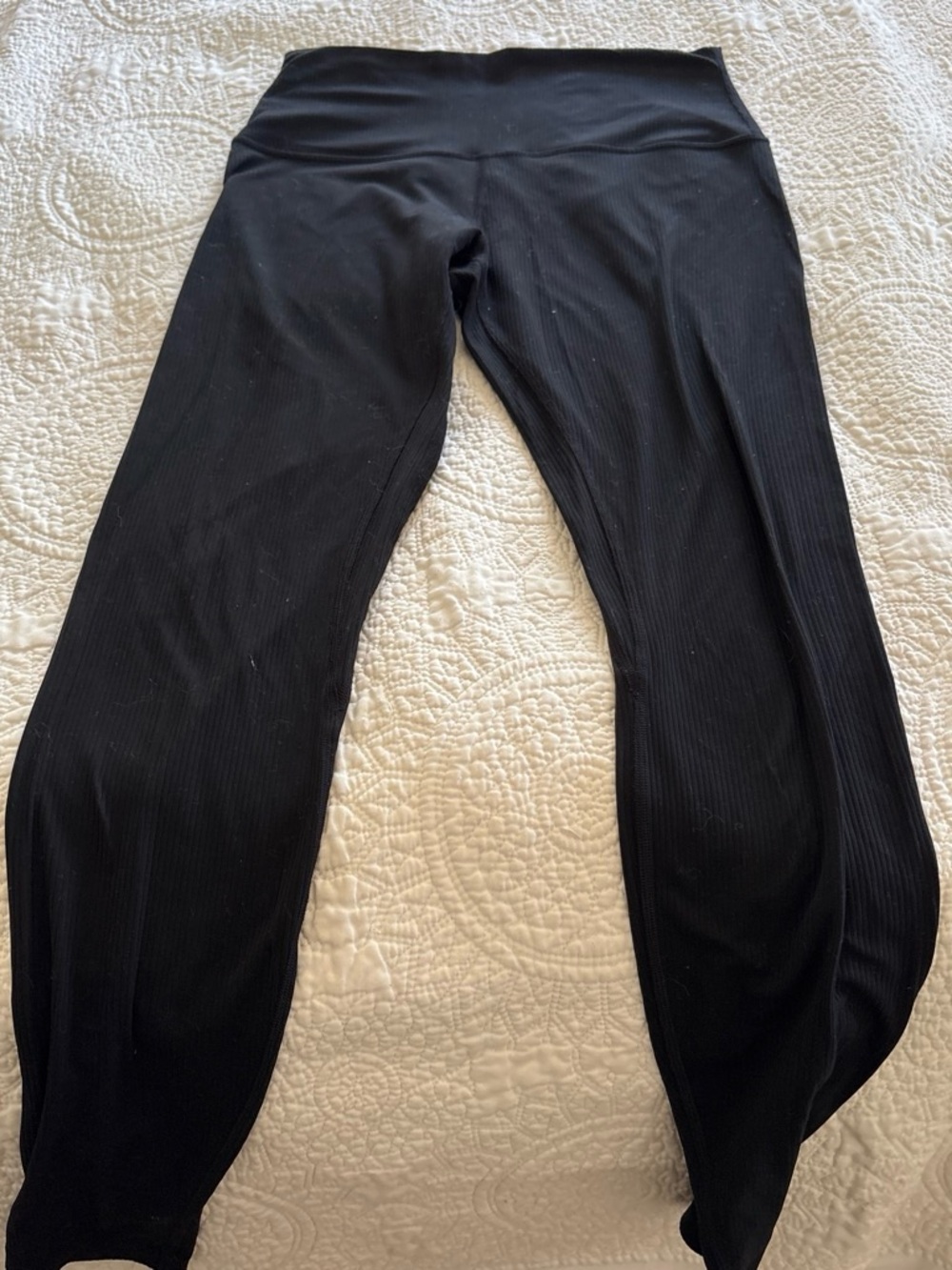 Lululemon Black Ribbed High-Waist Leggings